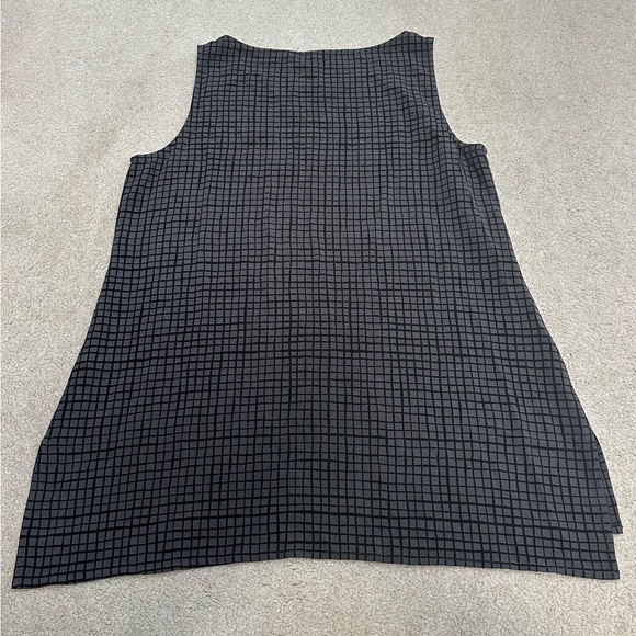 Eileen Fisher SET Black Gray M Top and S/P Pants Grid Pattern - Picture 6 of 16